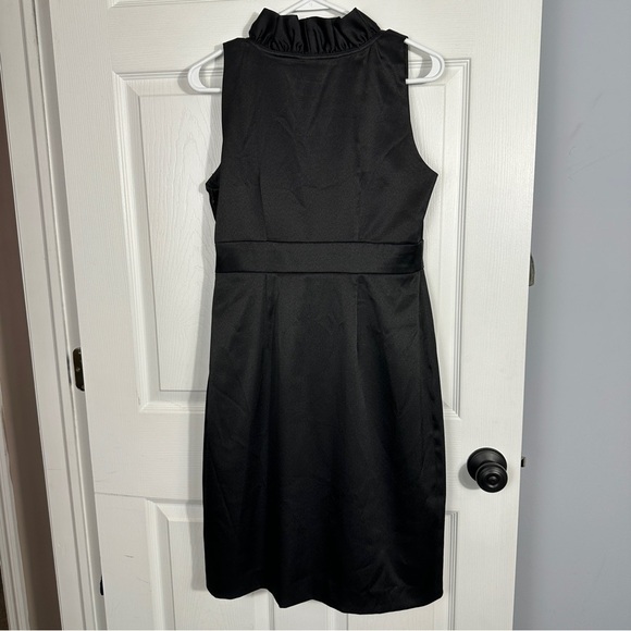 London Times size 8 little black dress, ruffle collar, v neck, event, party - Picture 6 of 7